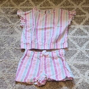 2 for $25 - Carter's Girls 4T Cotton & Linen Blend 2-piece Matching Set